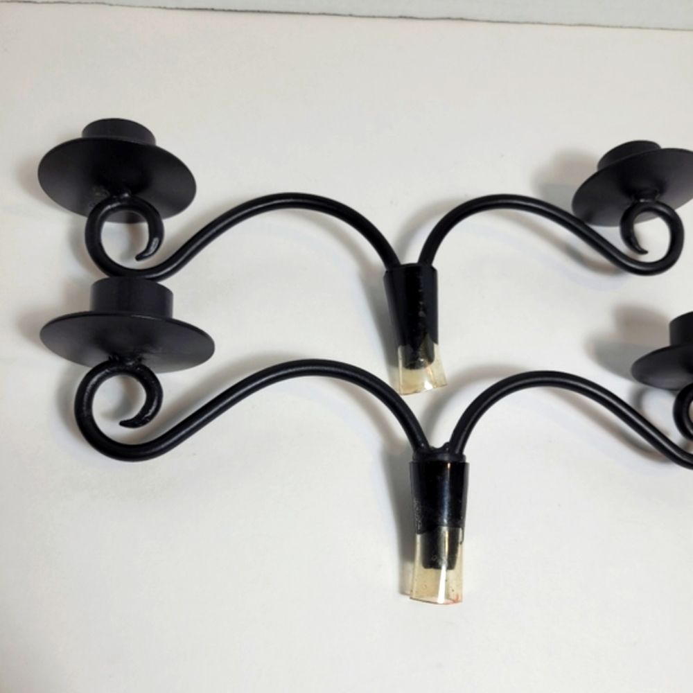 Vintage Wine Bottle Double Candleabra Candle Holders Set of Two - Picture 4 of 7